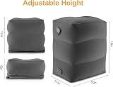 Maliton Inflatable Foot Rest for Travel 2 Pack Dark Grey Adjustable Height view 5