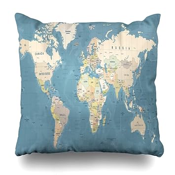 Amazon Com Alliucoo Throw Pillow Covers Australia Blue Vintage