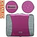 Homdox 4 Piece Set Packing Cubes with Laundry Bag (Honeycomb Fabric Rose Red)