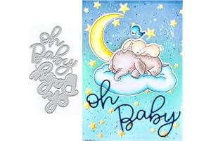 LZJSYKDQ Oh Baby Die Cuts for Card Making, Metal Cutting Dies for Paper Scrapbooking, DIY Stencils for Album Party Wedding Festivals Decoration
