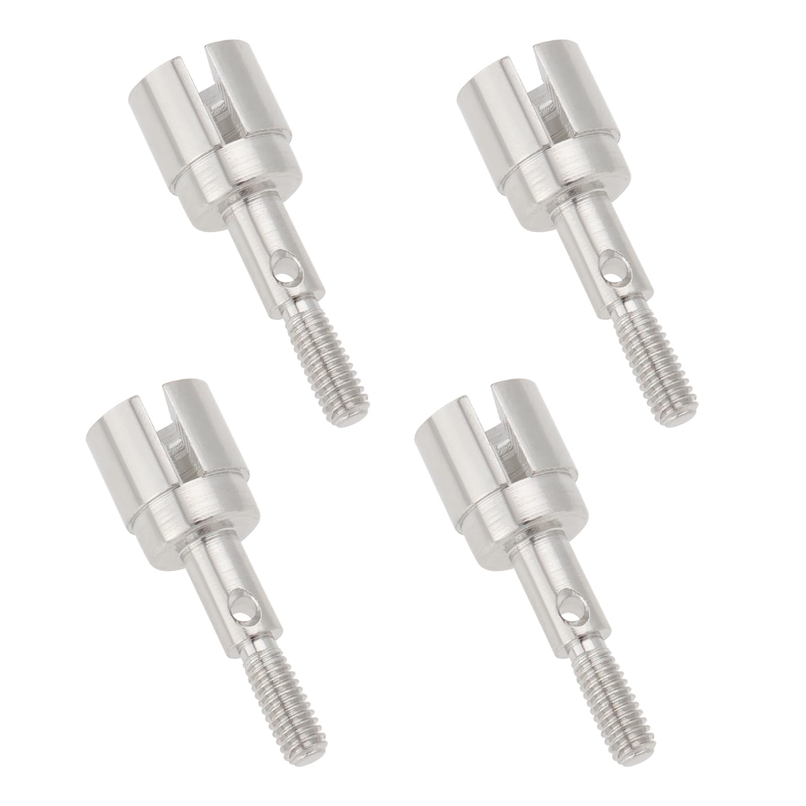 Create idea 4pcs RC Car Metal Wheel Axle 02033 Wheel Drive Shaft RC Car Wheel Metal Drive Shaft Compatible with HSP 1/10 94108 94111 94123, Silver