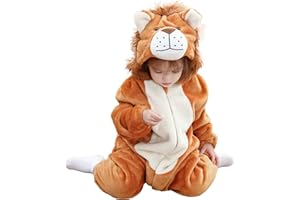 FHSFDZSW Unisex Baby Costume,Baby Flannel Animal Halloween Onesie Costume Home Clothing