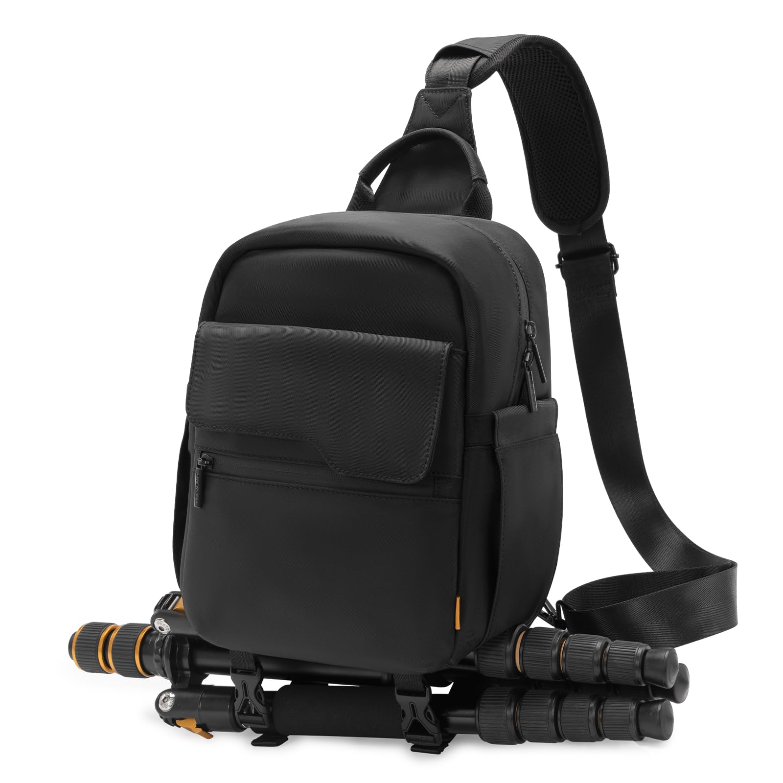 Photo 1 of Cwatcun Small Camera Sling Bag Compact Camera Case, Crossbody Camera Bag with Tripod Strap, Travel Photography Bag Purse for Canon Nikon Sony Fuji DSLR/SLR/Mirrorless Cameras, Lens, Black