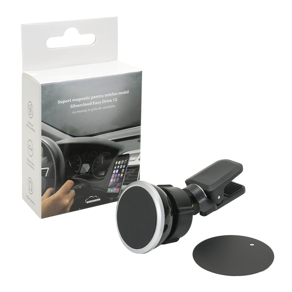 SilverCloud Universal air vent magnetic phone holder Easy Drive 12, 360° adjustable car cradle