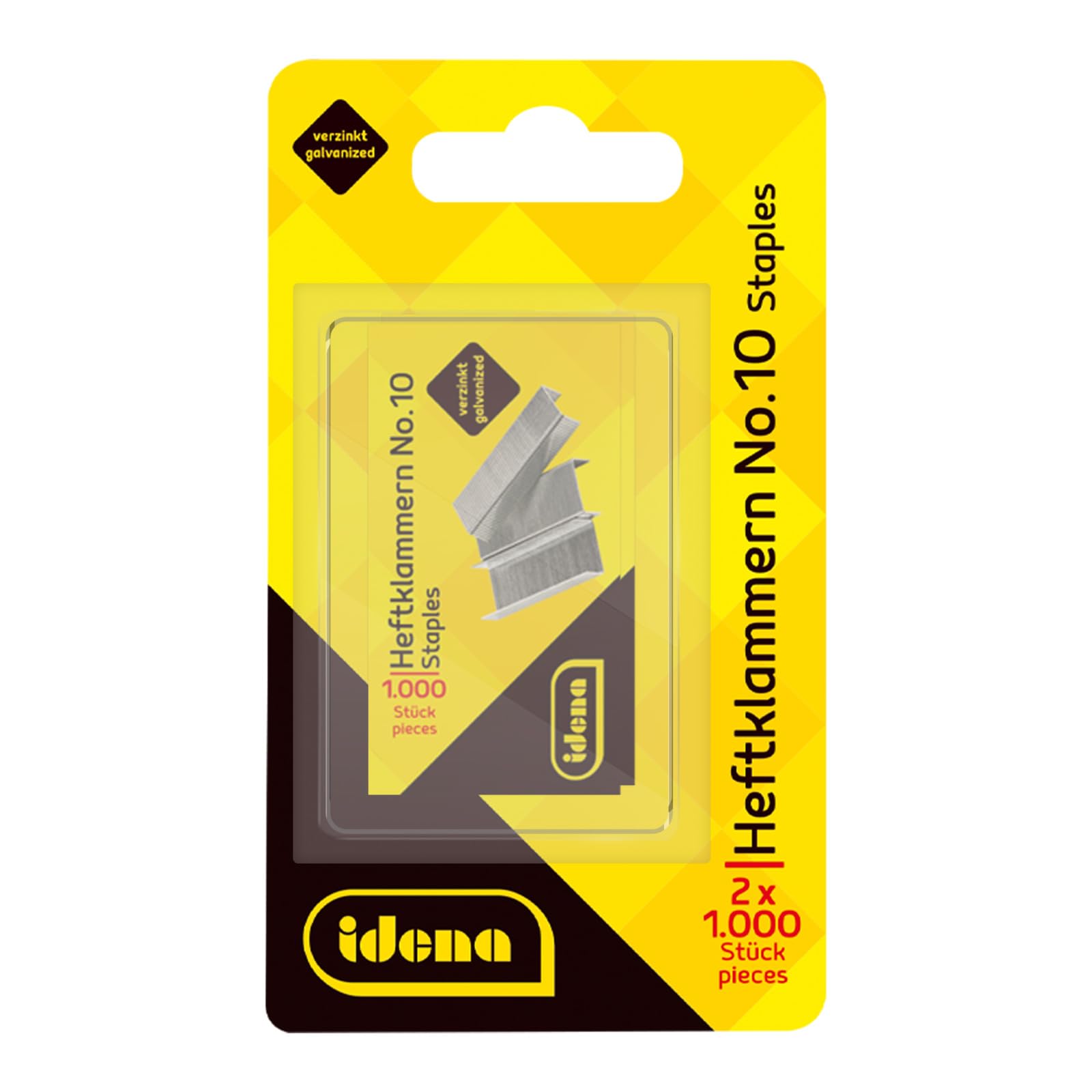 Idena 12094 Staples No. 10 2 x 1,000 Galvanised