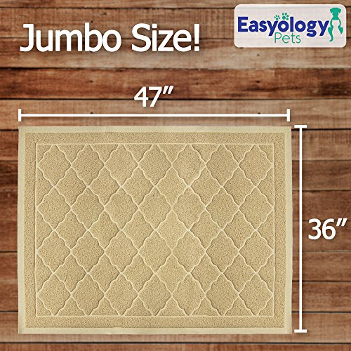 Jumbo Litter Mat 47" x 36" Cat Litter Mat, Traps Messes, Easy Clean, Durable, Non Toxic Trapper Rug - Litter Box Mat, Cat Mat, Kitty Litter Mat