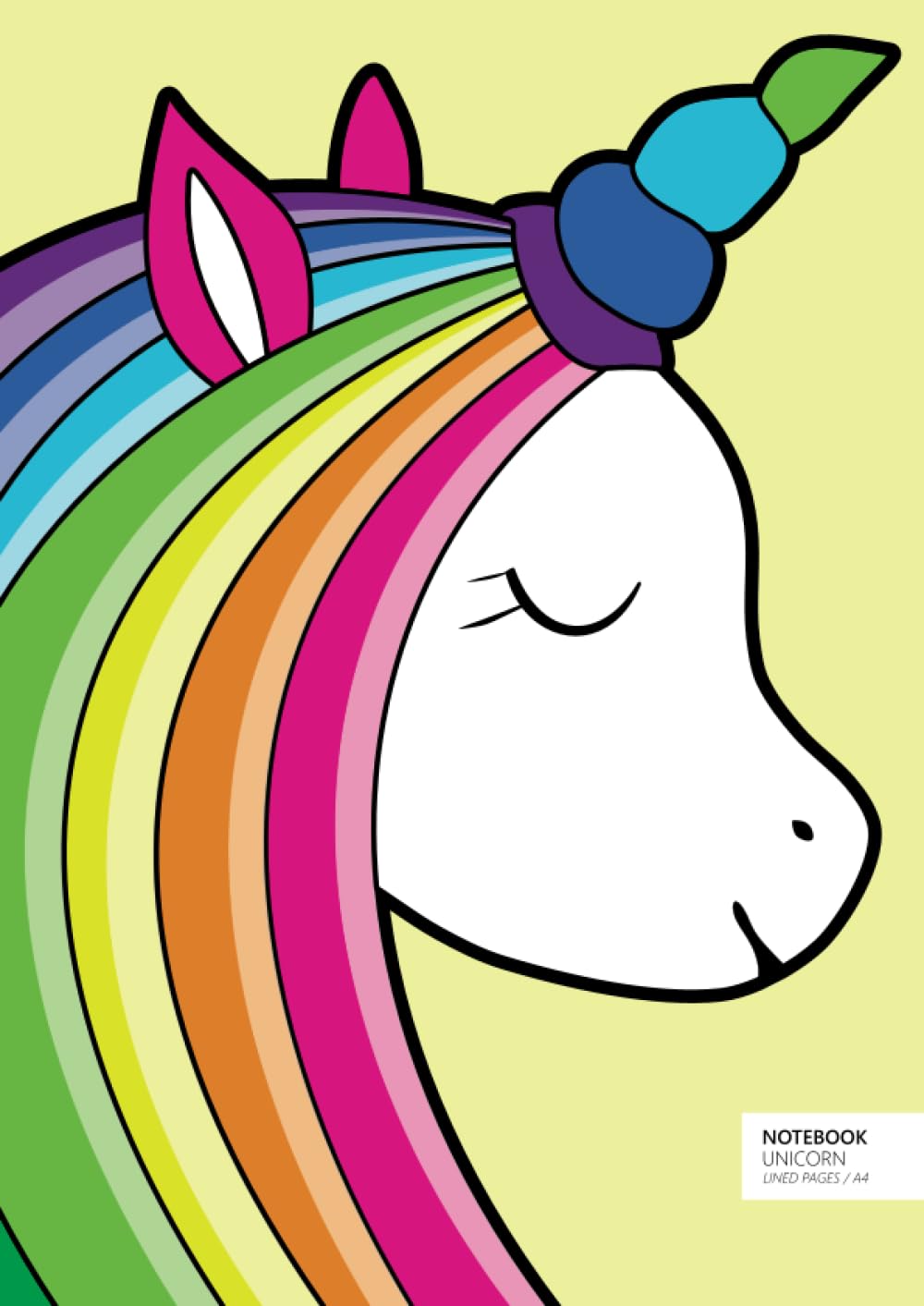 Unicorn Notebook - A4: (Yellow Edition) Fun notebook 192 lined pages (A4 / 8.27x11.69 inches / 21x29.7cm)