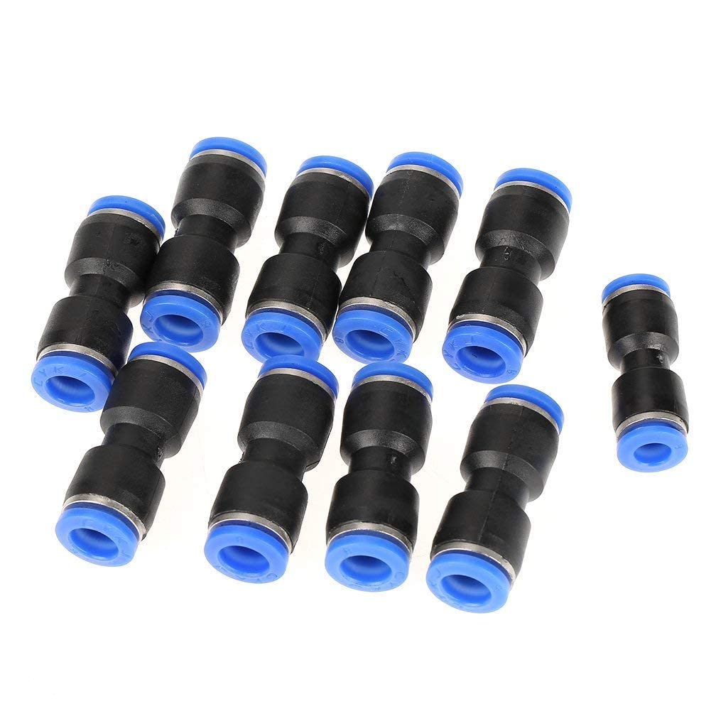 30pcs Quick Release Linear Fittings Air Line Fittings for 1/4 5/16 3/8 Hose Black with Blue