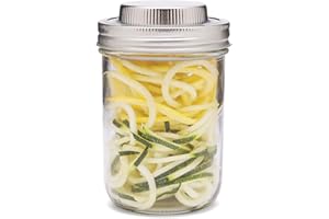 Jarware 3 in 1 Mason Jar Spiralizer Lid, Wide Mouth, Stainless Steel