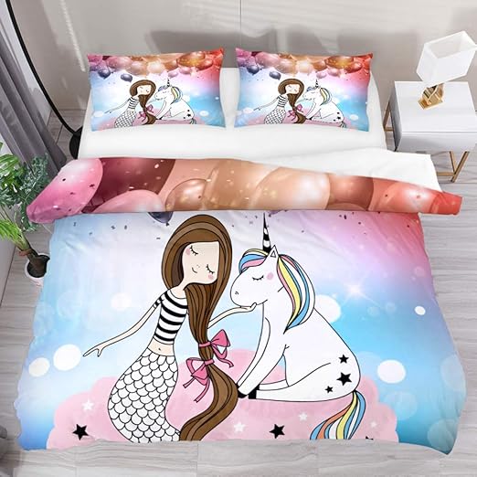 unicorn mermaid bedding