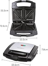 Aigostar 800W Sandwich Toaster 2 Slice Non-Stick Cool Touch Handle Black view 8