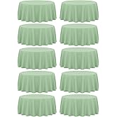 Fani 10 Pack 120 Inch Round Sage Green Polyester Tablecloths for Round Table, Stain and Wrinkle Resistant, Perfect for Wedding Party Dining Table Buffet Banquet Restaurant and Camping
