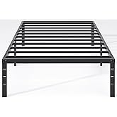 NEW JETO Metal Bed Frame,Twin Size Bed Frame with Storage Space,Heavy Duty Sturdy Mattress Foundation,Easy Assembly,No Box Spring Needed, Black,14 Inch,Twin