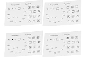 Create idea 4Pcs Oven Temperature and Function Dial Sticker Set 50–250°C + 18 Symbol Decals Laminated Vinyl Replacements, Cle