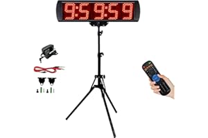 GAN XIN Race Clock with Tripod for Running Events, Large LED Stopwatch with Remote,Countdown/Count up Gym Timer for Home,Wall Digital Time Clocks