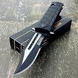 TAC FORCE Black Spring Assisted Open SAWBACK BOWIE Tactical Rescue Pocket Knife