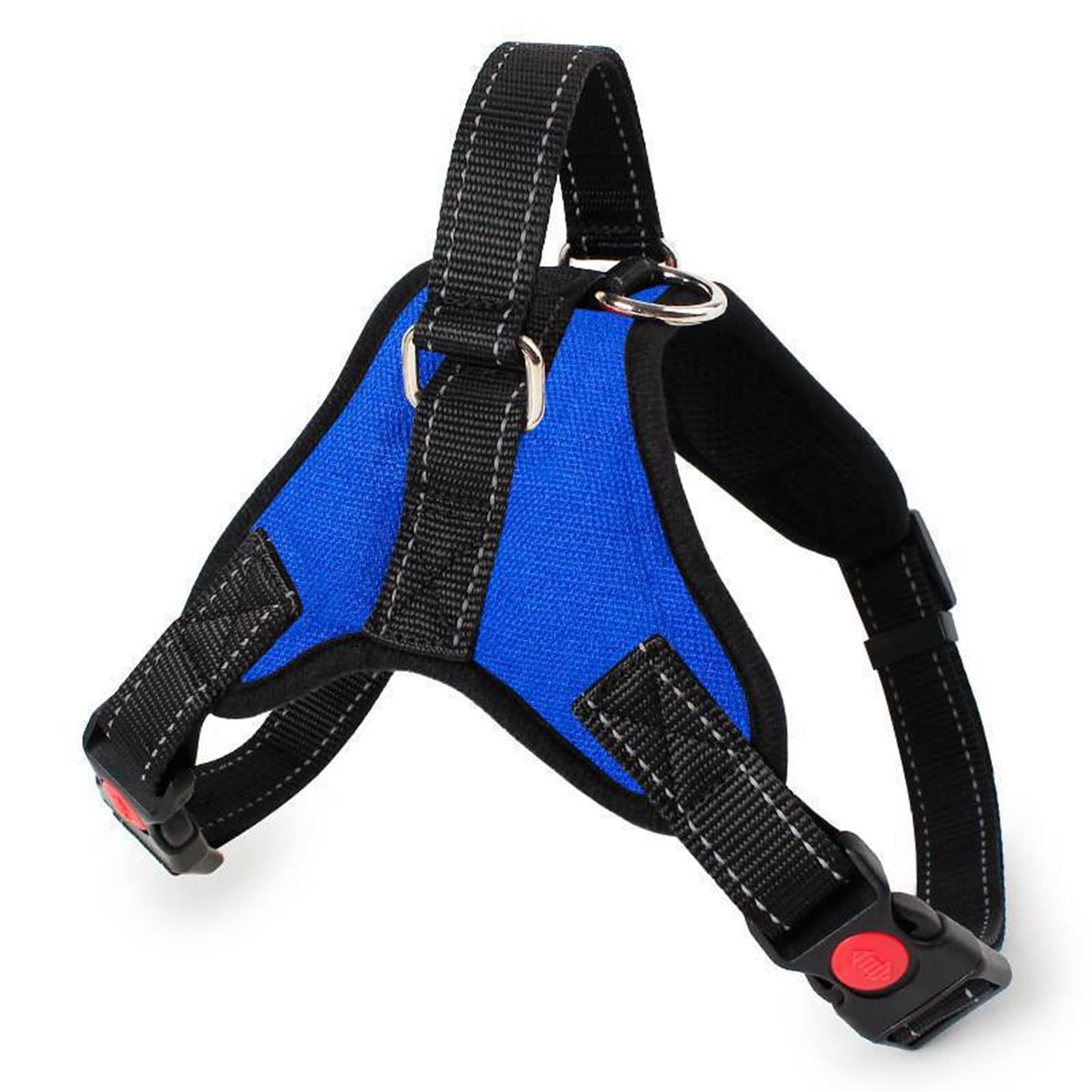 DARENYI Dog Harness Medium Adjustable Dog Harness No Pull Harness for Dogs Reflective Dog Harness Large Dog Breathable No Pull Dog Harness Large for Medium Large Dogs, Blue-L