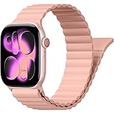 Magnetic Sport Bands for Apple Watch Band 40mm 38mm 41mm 42mm 44mm 45mm 46mm iWatch bands for Women Men,Silicone Loop Strap Wristband for Apple Watch Series 11 10 9 8 7 6 5 4 3 SE 3/2nd Ultra/3/2 49mm
