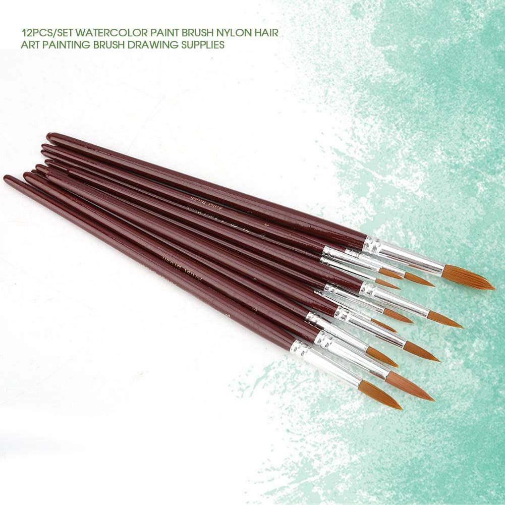 Artist Paint Brushes Set 12PCS Fine Pointed Nylon Art Painting Brushes, for Watercolor Acrylic and Oil Painting(Round tip) - Image 5
