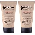 Thrive Natural Care Body Mineral Sunscreen SPF50 - Water Resistant Reef Safe Sunscreen with Broad Spectrum Clear Zinc Oxide Sun Block - Vegan, 5.8 Oz (Pack of 2)