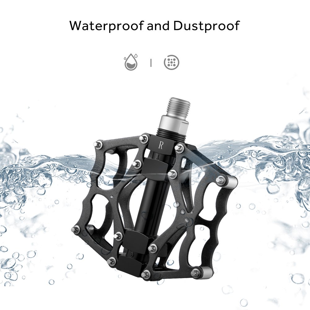 Terra Hiker New Pédales Vélo Route VTT BMX MTB, Pédales Plates en Alliage Aluminium à Double Roulement Scellé 9/16\