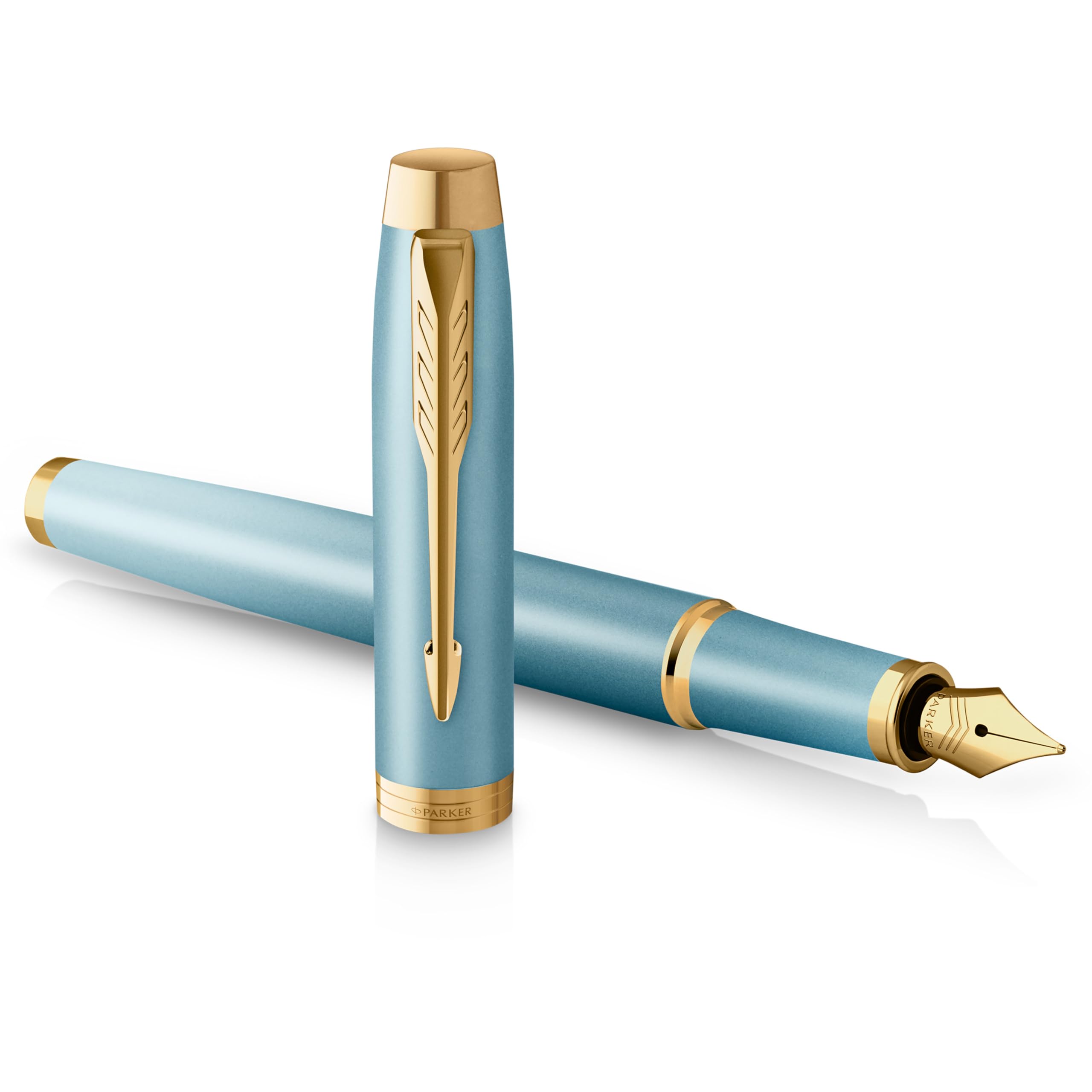 PARKER IM Writing Rituals Fountain Pen, Turquoise Green Finish with Gradient, Gold Trims, Fine Nib, Blue Ink, Gift Box — image 1