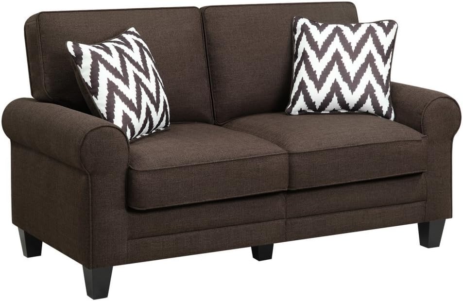 Serta At Home Cr46290pb Rta Natori Collection 61 Inch Fabric Loveseat Sofa Kariya Brown Amazon Ca Home Kitchen