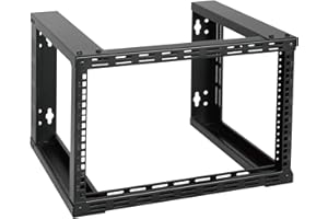 Tecmojo 6U Fixed Wall Mount Network Rack 15.8" Depth Open Frame for Server Data/AV/IT/Communication/Computer Equipment/Patch Panel Heavy Duty