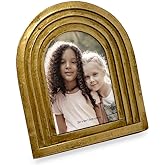 Isaac Jacobs 2x3 Vertical Gold Arc Resin Picture Frame, Gradient Design | Arc Resin Picture Frame with Gradient Design, Decorative Photo Frame, Tabletop &amp; Wall Display, Hanging Display &amp; Home Decor