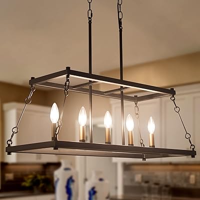 Buy Log Barn Black Chandelier 30l Farmhouse Kitchen Island Lighting 5 Light Modern Chandelier For Dining Room In Painted Black And Gold Online In Indonesia B08jg715qs