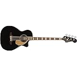 Fender Kingman Acoustic Bass Guitar (V2) - Black - with Bag - Walnut Fingerboard