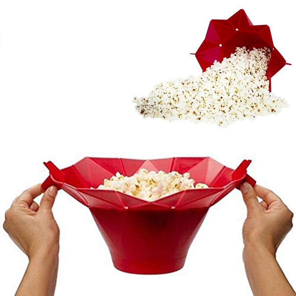 XIAXIN Recipiente para Hacer Palomitas En El Microondas (Rojo ...