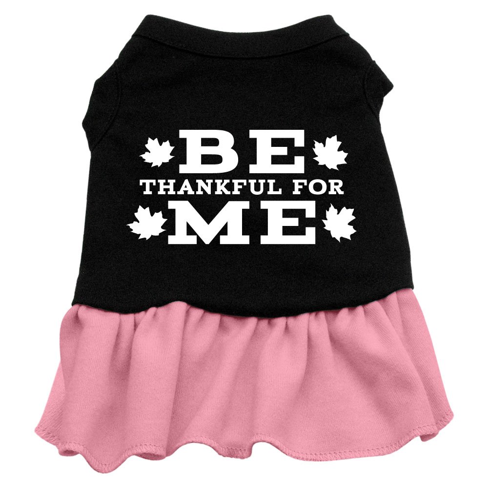 Mirage Be Thankful for Me Screen Print Dog Dress, X-Large, Black/Red
