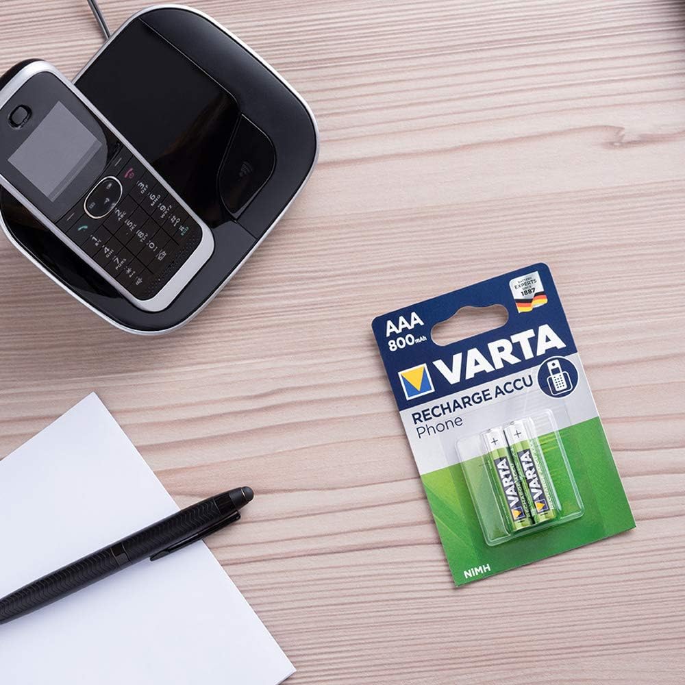 VARTA Batteries AAA, rechargeable, pack of 2, Recharge Accu Phone, Akku, 800 mAh Ni-MH, ready to use, suitable for cordless phones - Image 5