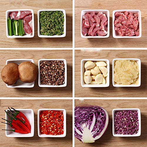Hand-Powered Rapid Food Chopper Manual Food Chopper Food Processor with Stainless Steel Blades (Black)