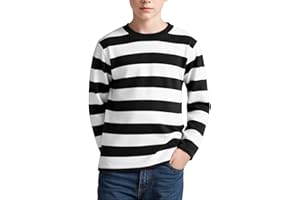 Silenroar Boy's Long Sleeve T-Shirts Striped, Cotton Blend Crewneck Tee Kids Stripes Shirt