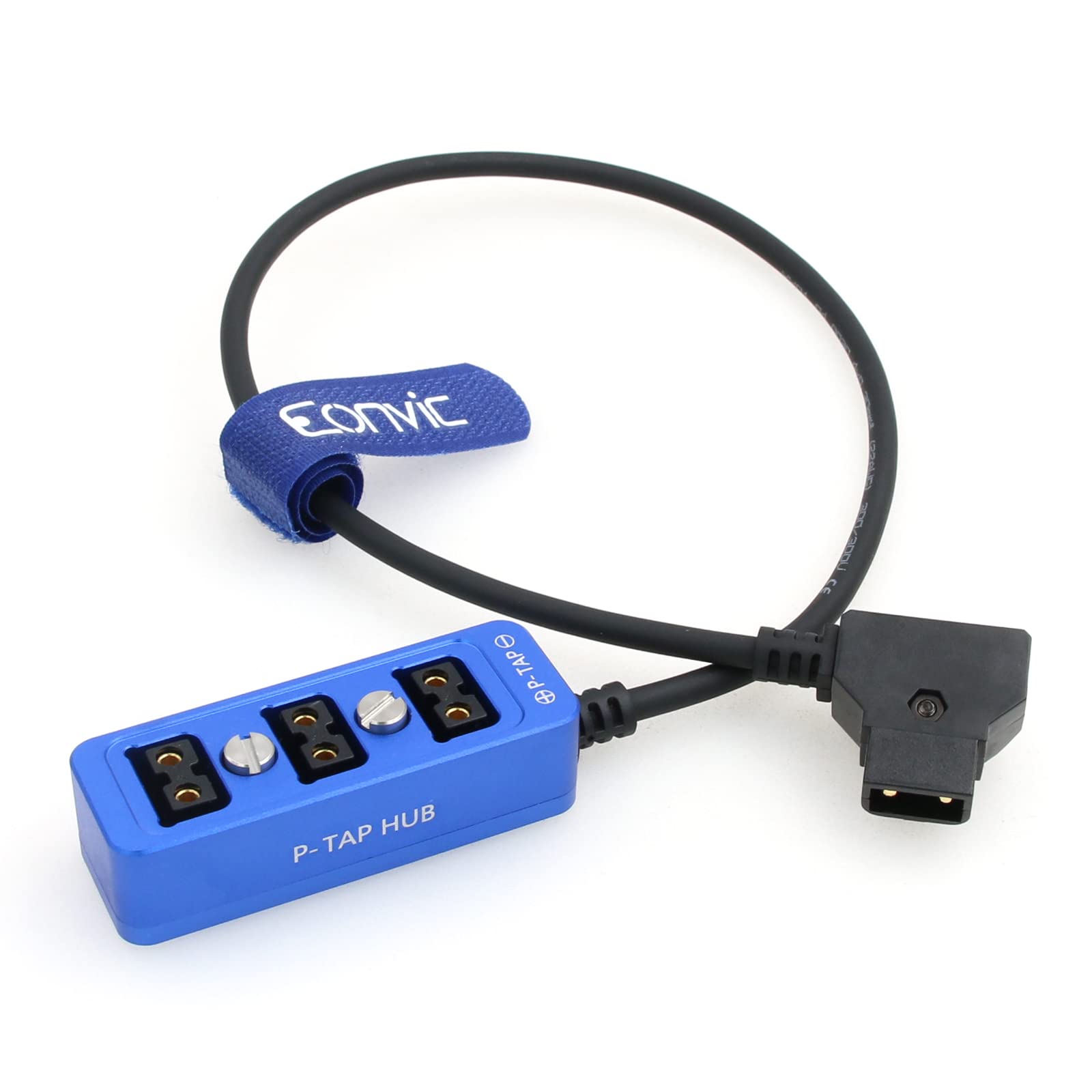 Eonvic Aluminum 3ports D-tap P-tap Splitter Cable for BlackMagic Production 4k,for Tilta Kits,Atomos Ninja V (3port-dtap Blue)