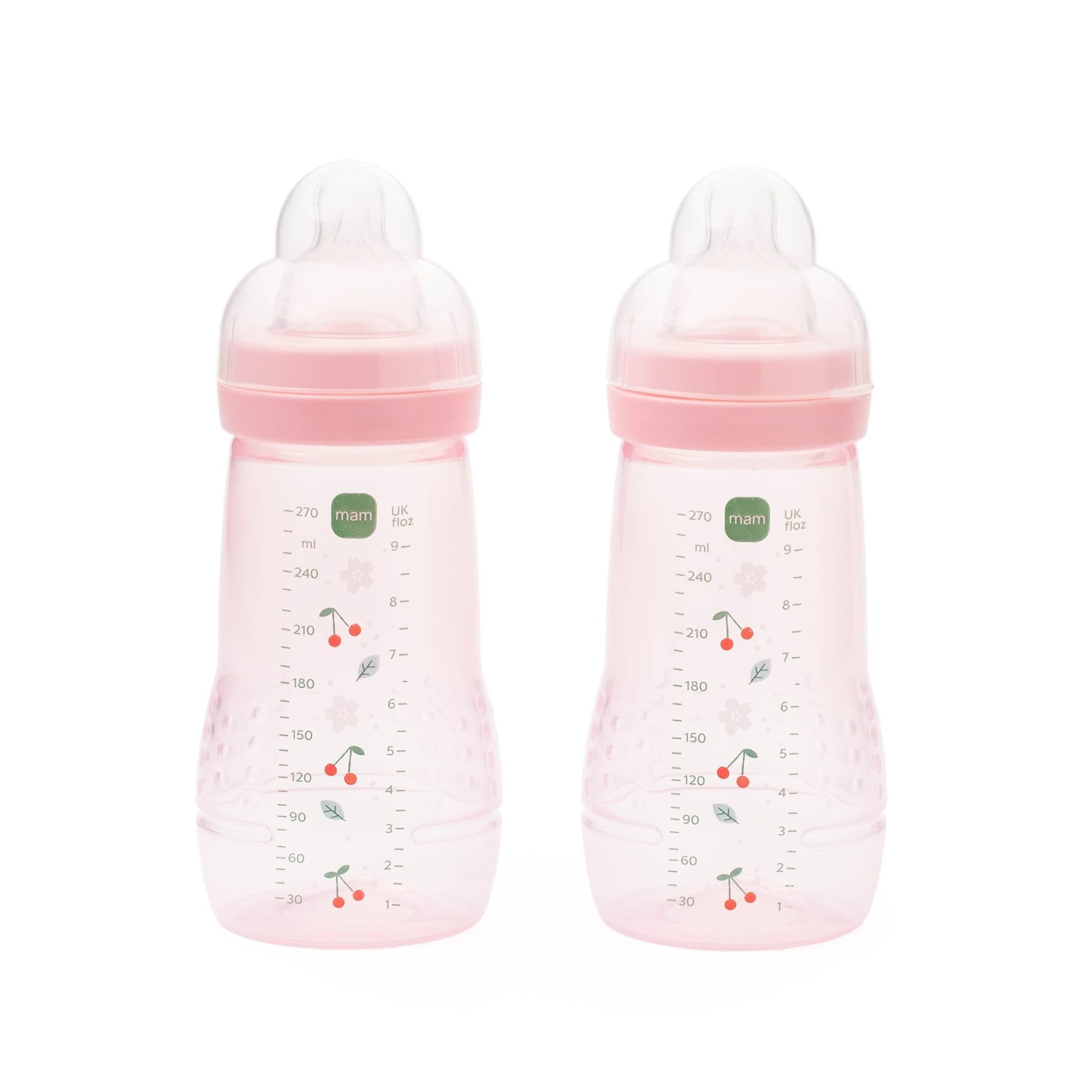 MAM Easy Active Bottles | 2 Pack (2 x 270ml) | Medium Flow MAM Teats Size 2 | Baby Accessories | Ballet Slipper (Various Designs)