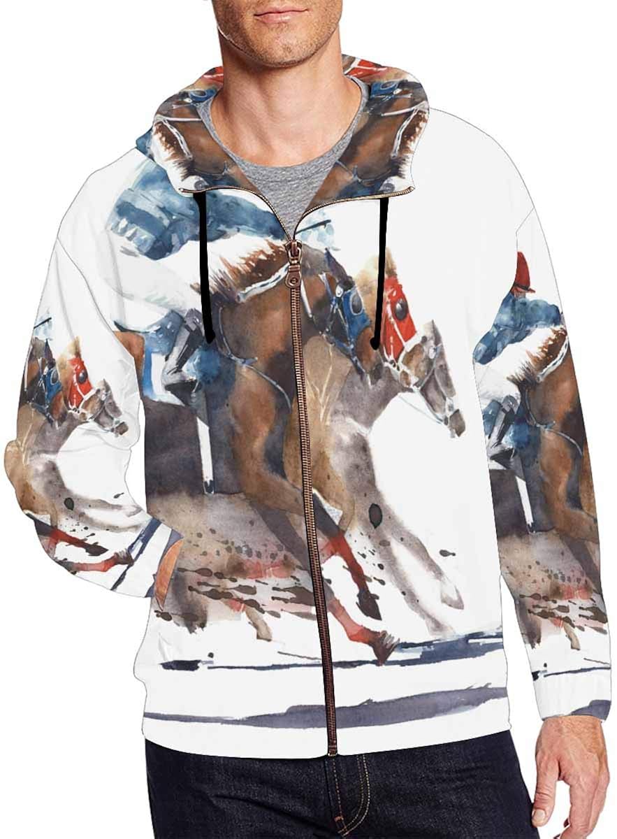 INTERESTPRINT Mens Full Zip Hoodies 