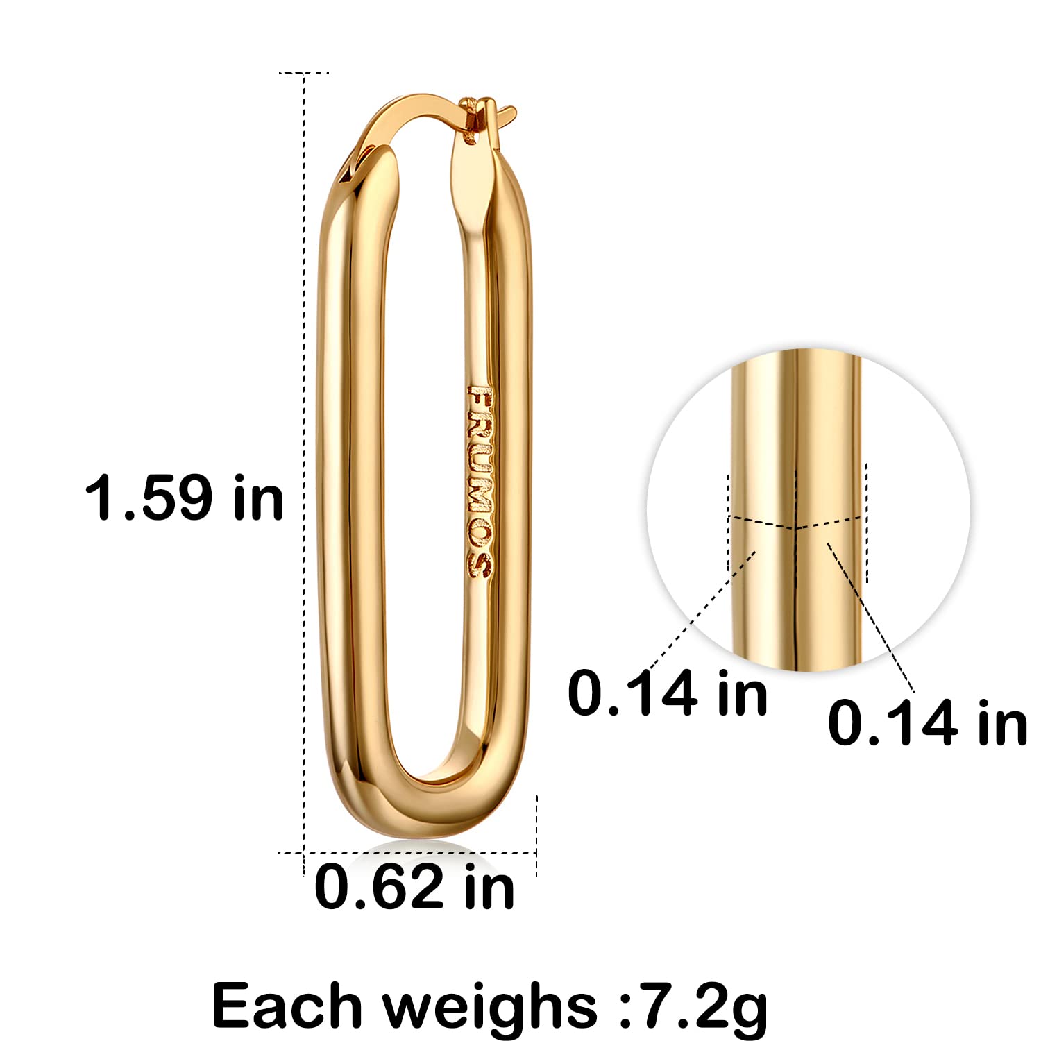 FRUMOS 18K Gold Plated Chunky Hoop Earrings for Women Fashion Thick Gold Hoops Set Jewelry for Birthday Christmas Gifts