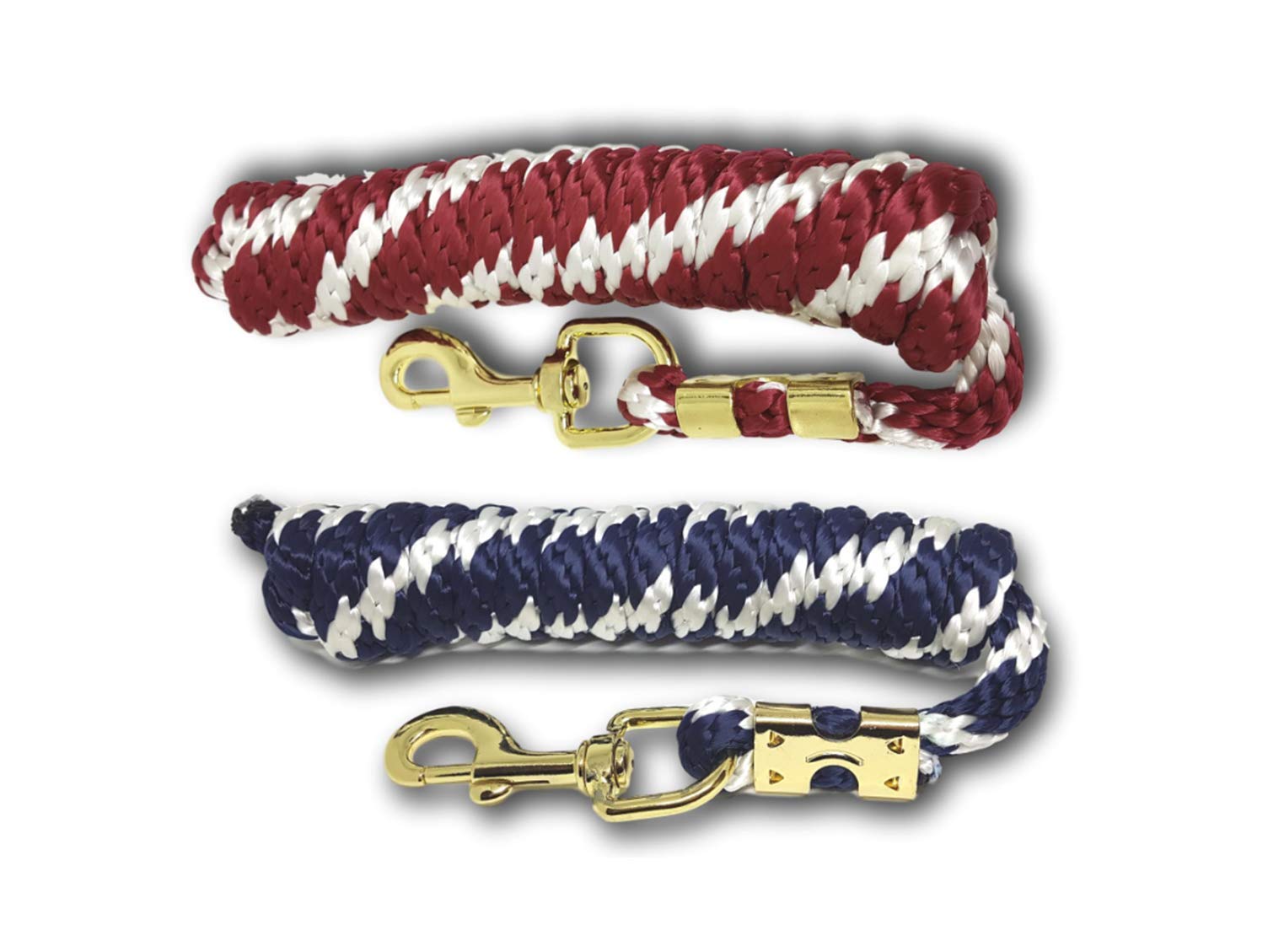 Lead Rope for Horse - Tie Rope in Various Stylish Designs, Lead, Tie Rope Pony, Donkey, Goat (1 x Red + 1 x Blue)