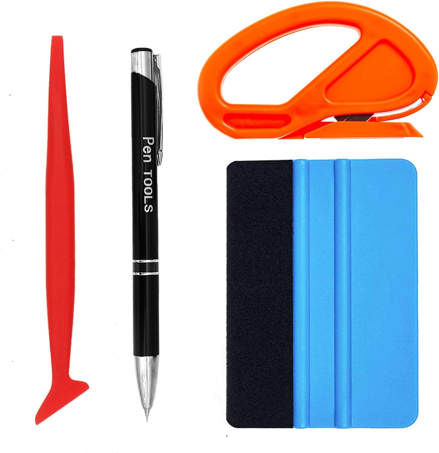 Ewrap4 in 1 Car Window Film Tint Kit with Vinyl Wrap Install Tools, Edge Trimming Squeegee, Air Release Tool, Felt Edge Squeegee Scraper