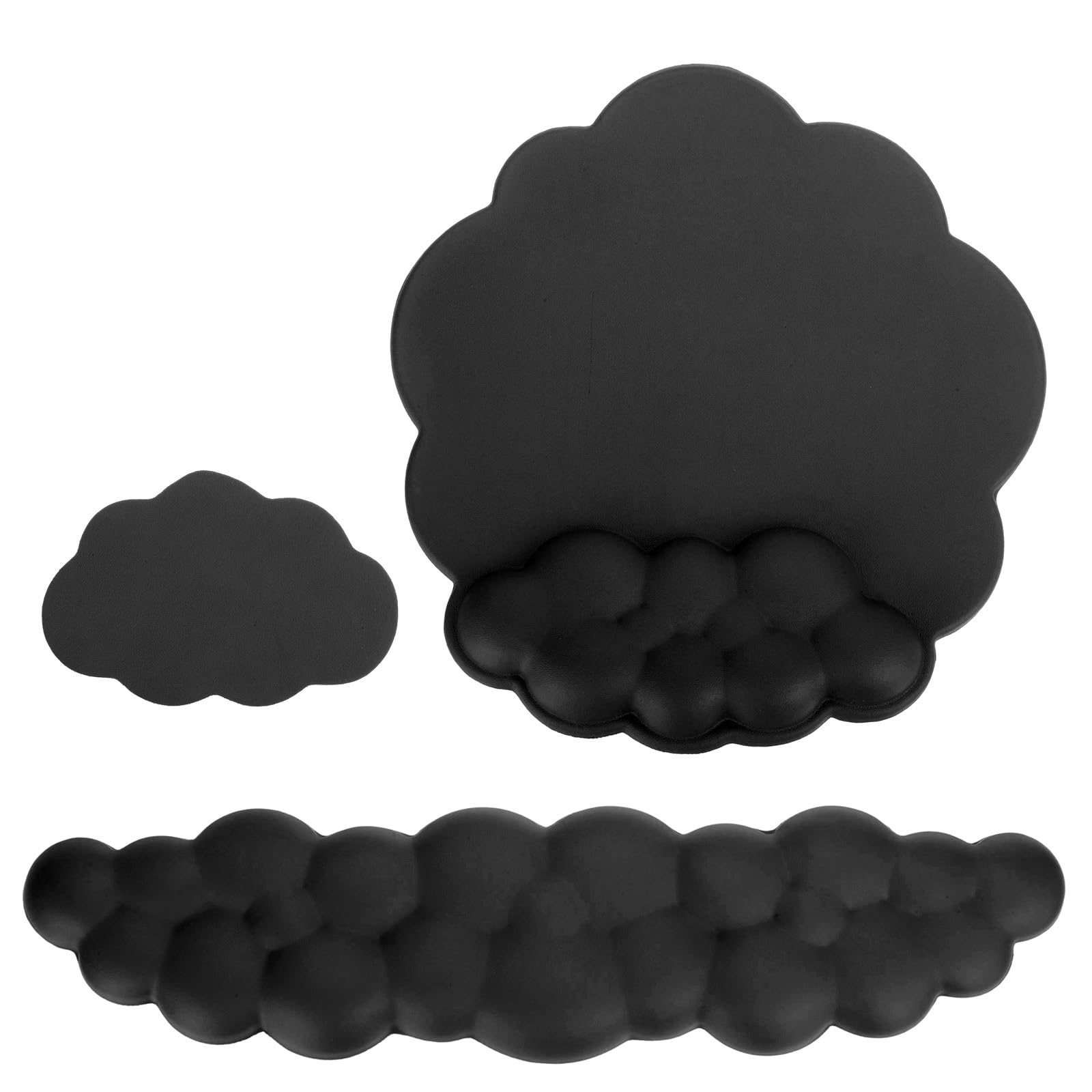 Photo 1 of PATIKIL Cloud Keyboard Wrist Rest Set, Memory Foam Wrist Pad Support Ergonomic Gaming Mouse Pad with Coaster for Home Office Computer Laptop Working, Black