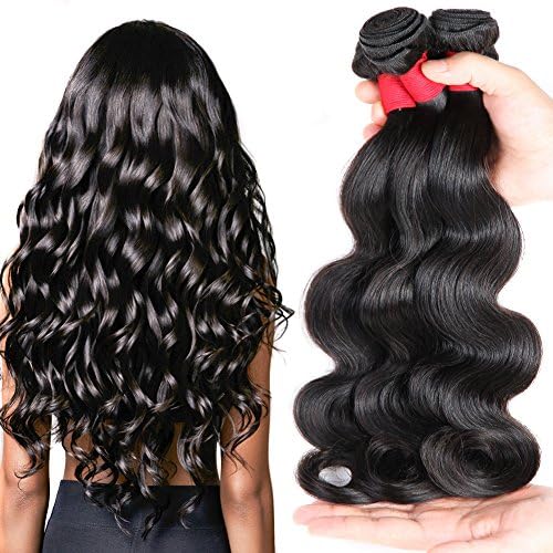 Moda Mode Brazilian Virgin Hair Body Wave 3 Bundles, Unprocessed Human Hair Extensions Natural Color Can be Dye Remy Hair Weft(20 22 24)