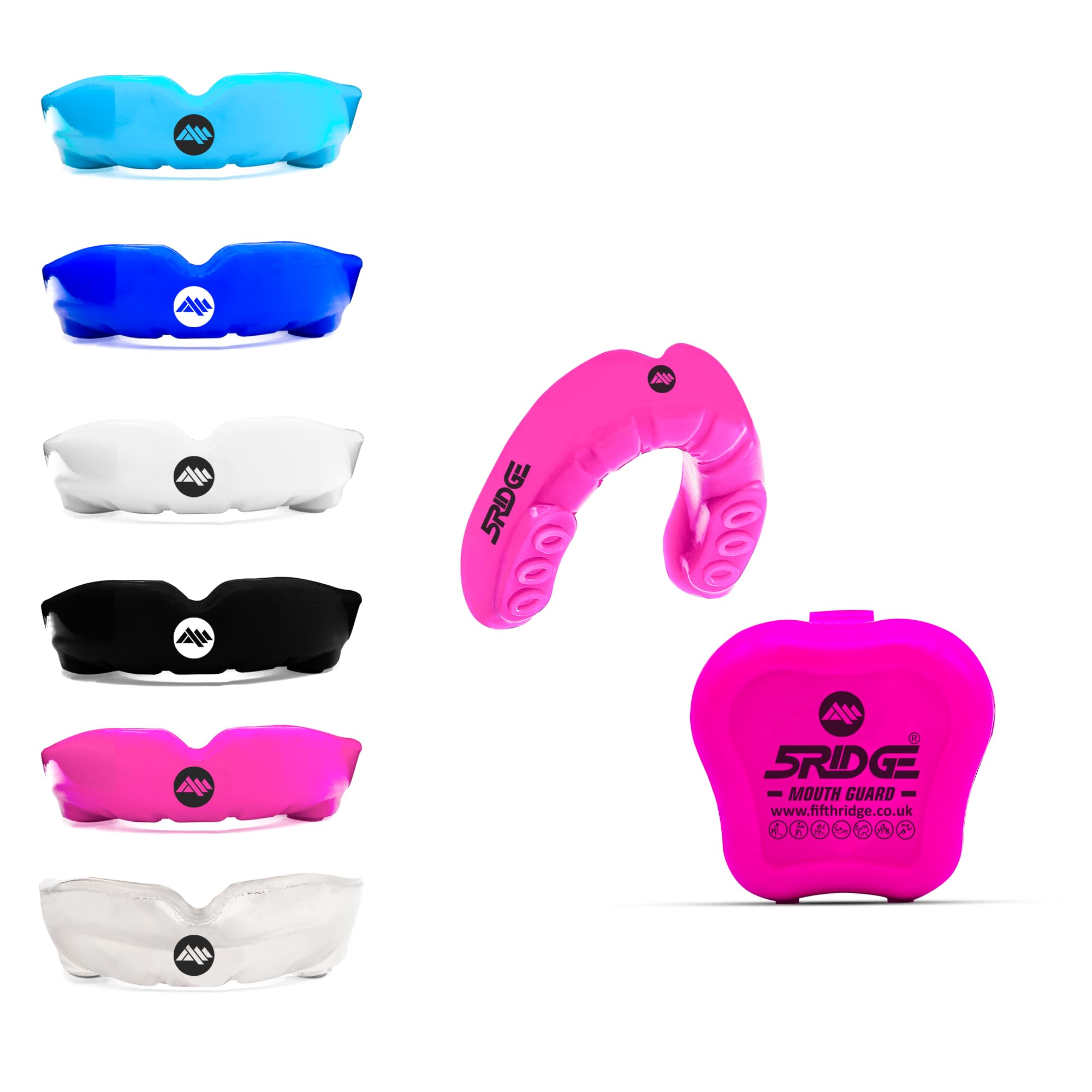 Mouth Guards for Boxing Men Adult Youth Junior Mouldable Rughby Sports Slim Fit Boil and Bite Gum Shield with Box MMA Hockey Basketball Muay Thai Football (Pink, Junior Under 11 Years)