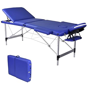Wellhome 3 Zonen Aluminium Massageliege Faltbar Klappbar Leicht Massagetisch Massagebank Tragbar Höhenverstellbar Massage Bet