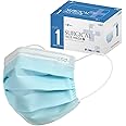 CSD Colo 50 Pcs ASTM Level 1 Disposable Face Masks, 3 Ply Adult Mask with Elastic Ear Loop, Nose Bridge Clip, Breathable Comfortable Mask Great for Indoor, Outdoors Use (Blue)