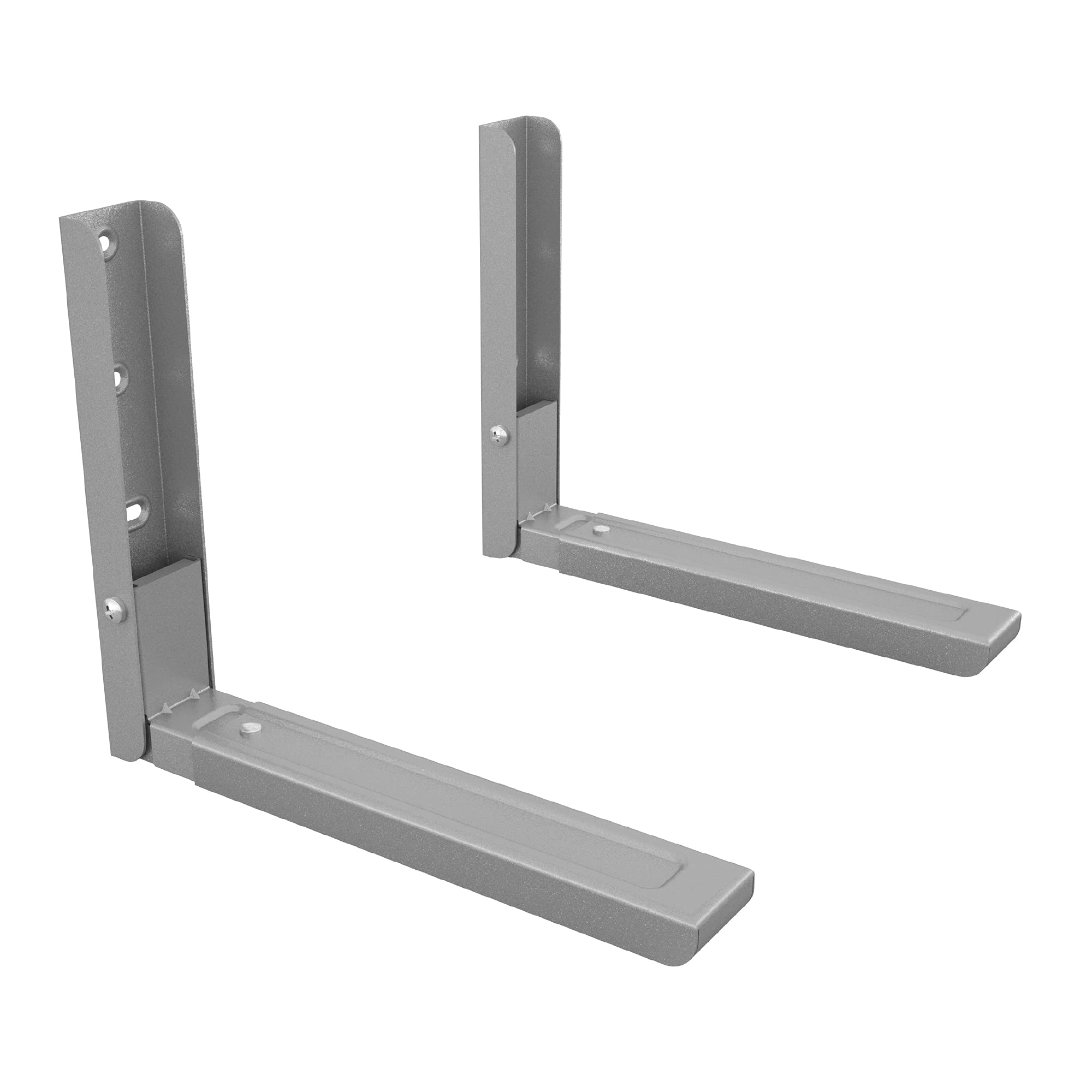 MAHARA Microwave Wall Mount Brackets - Universal Microwave Oven Shelf, Adjustable Depth, Space Saving, Max Weight 45kg, Anti-Slide Pads for Safety