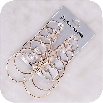 Amazon.com: Defiro 6 Pair Hoop Earring 