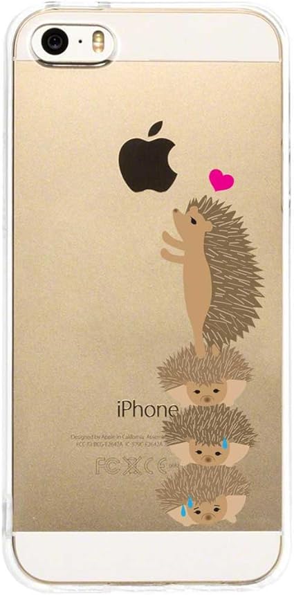 Amazon Co Jp Iphone Se ケース クリア ハード ハリネズミシリーズ りんご大好きハリネズミ 8 家電 カメラ